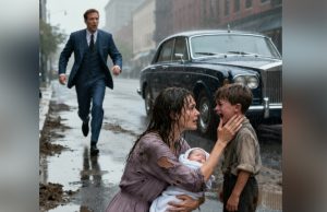A woman, seeing a child standing in the rain, tried to help him, but when the boy’s father came and saw the whole situation, he did something unexpected, which left the woman shocked.