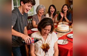 At a family celebration, my nephew spilled juice on me, and the whole family watched and laughed; eight hours later, they were all begging me to forgive the “stupid guy” because I did something they didn’t expect at all…