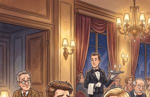 A teacher trying to teach good manners,