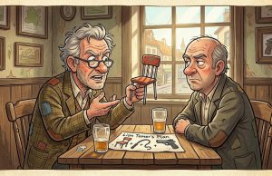 Two Unemployed Guys Are Talking.
