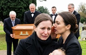As I wept beside my mother’s casket, a complete stranger walked up, placed a sleeping baby in my arms, and whispered, ‘She wanted you to have him.’ In that single, overwhelming moment, my grief collided with a secret that changed my life forever.