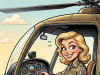 A blonde was taking helicopter lessons.
